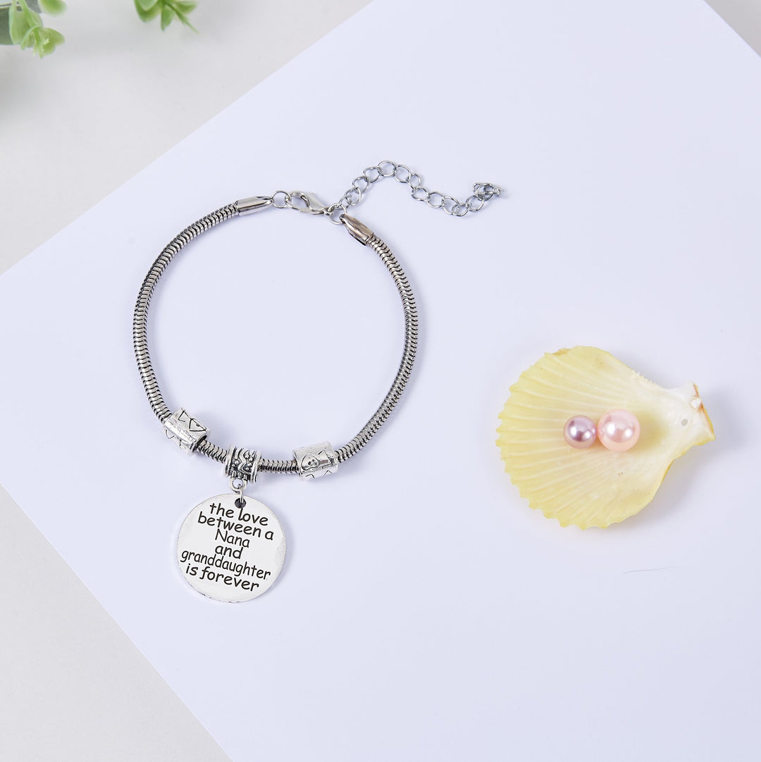 [Optional Address] TO MY GRANDDAUGHTER "the love between a [Nana] and granddaughter is forever" Bracelet - SARAH'S WHISPER