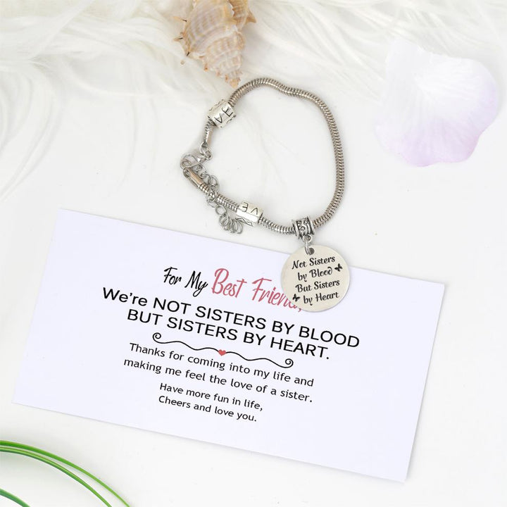 [CUSTOM NAMES] For My Best Friend "Not SISTERS BY BlOOD BUT SISTERS BY HEART" Bracelet - SARAH'S WHISPER