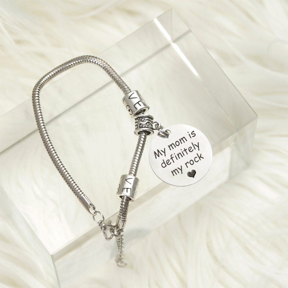 To My Mom "My mom is Definitely my rock" Bracelet - SARAH'S WHISPER