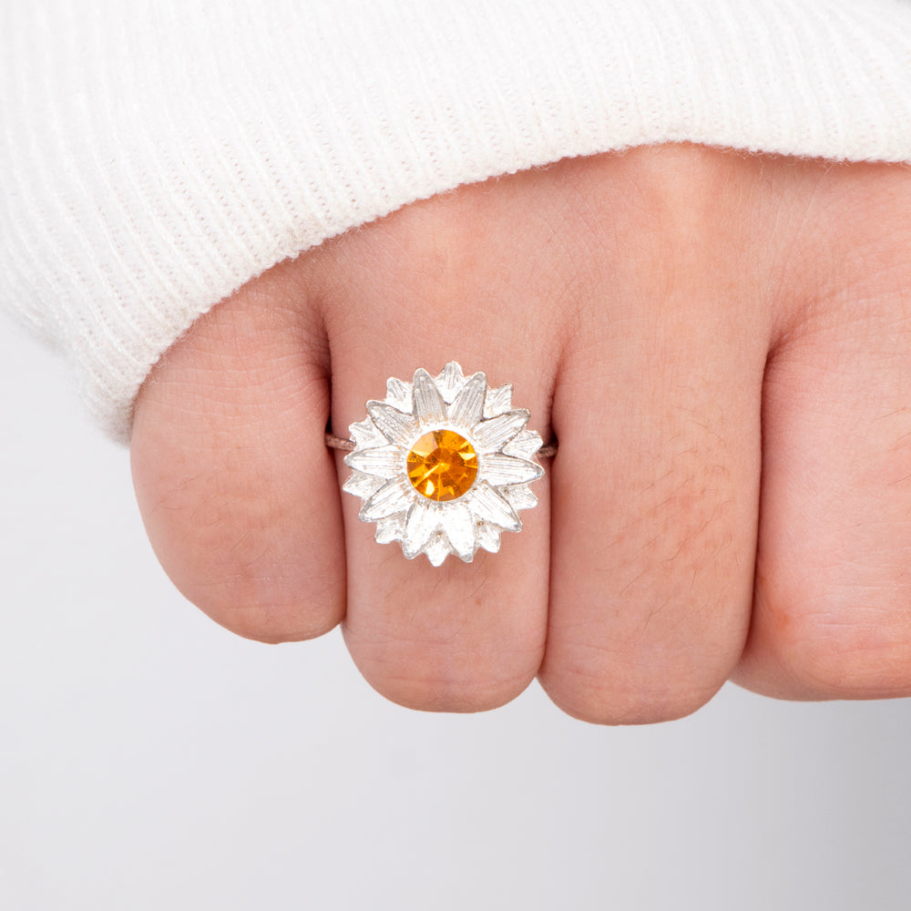 To My Granddaughter "YOU ARE MY SUNSHINE" Sunflower Ring