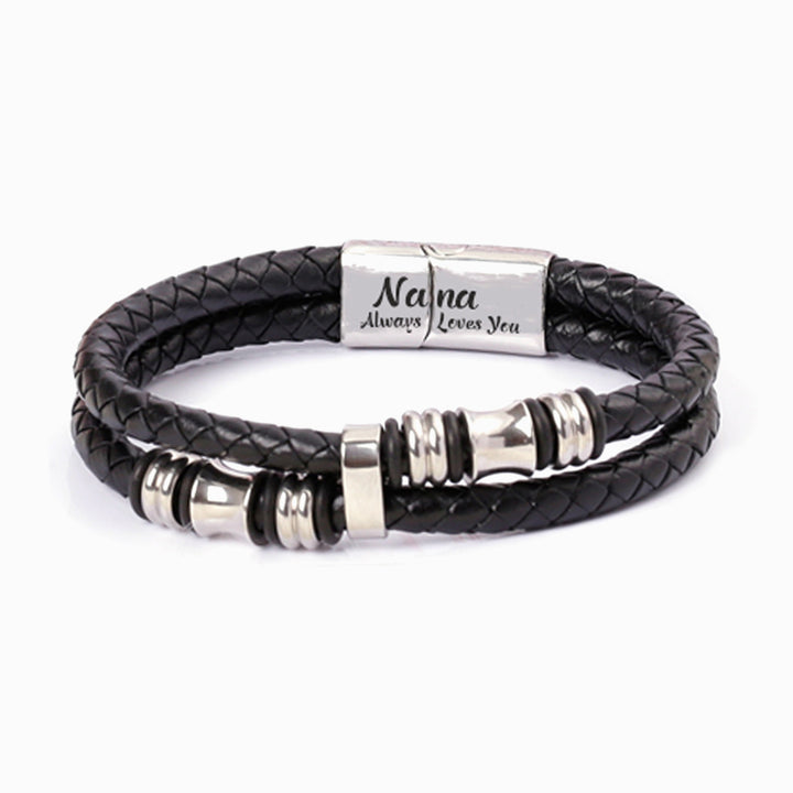 [OPTIONAL ADDRESS] To My Grandson "[Nana] Always Loves You" Bracelet