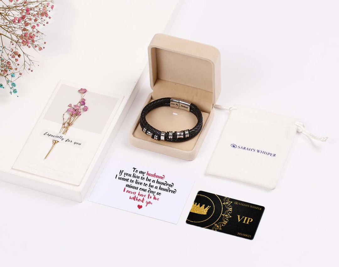 To My Husband "Love My Husband" Men's Bracelet - SARAH'S WHISPER