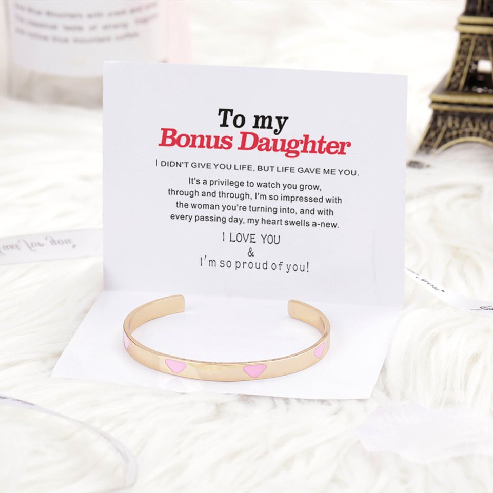 To My Bonus Daughter "BONUS DAUGHTER, I MAY NOT HAVE GIVEN YOU THE GIFT OF LIFE. BUT LIFE GAVE ME THE GIFT OF YOU" Bracelet - SARAH'S WHISPER