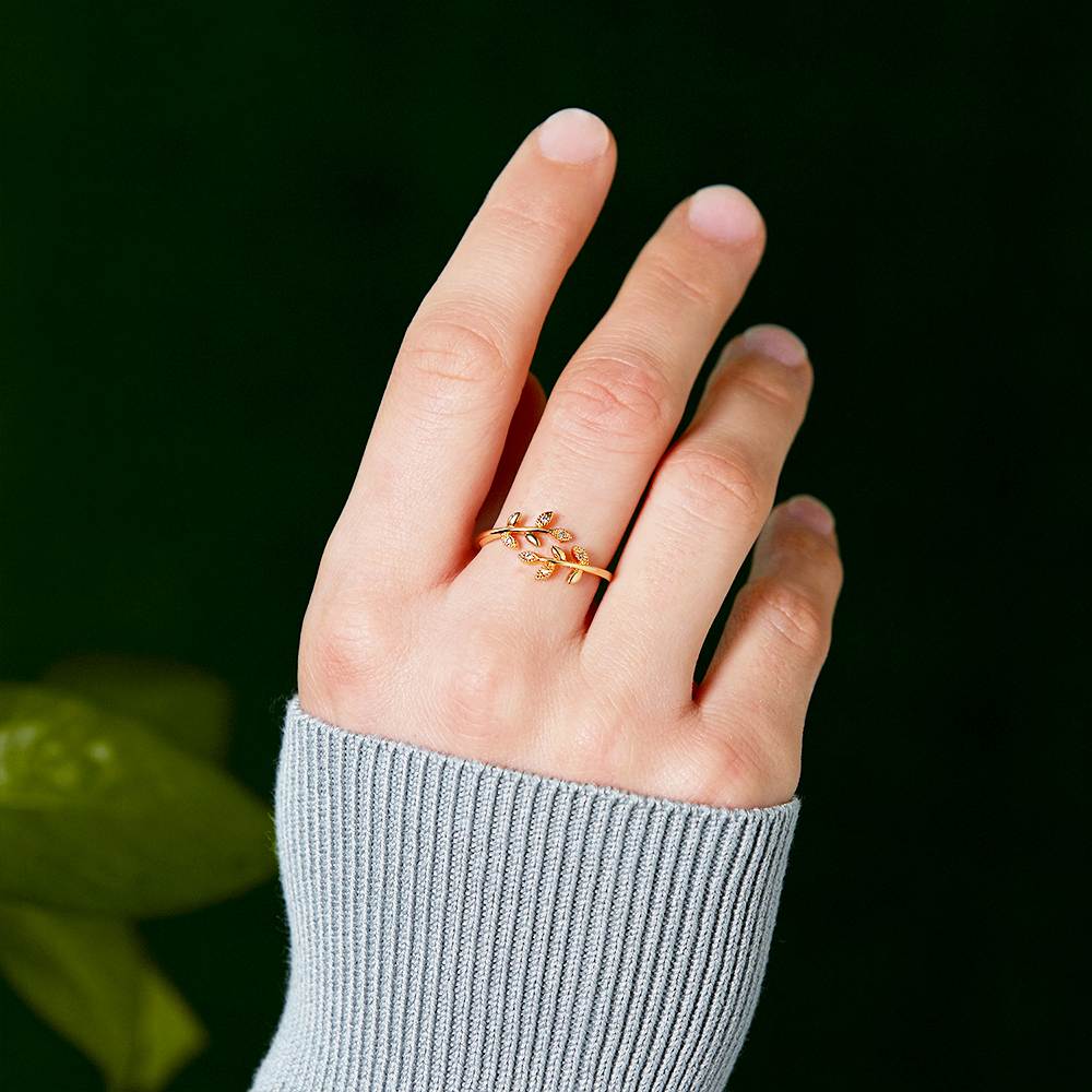 "BE-LEAF in yourself like I do" Leaves Ring [🌿 Ring +💌 Gift Card + 🎁 Gift Bag + 💐 Gift Bouquet] - SARAH'S WHISPER