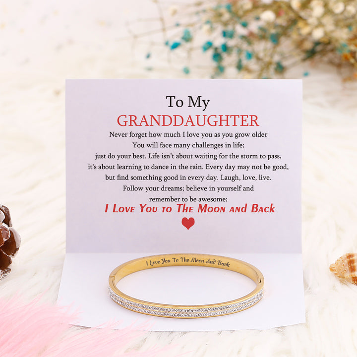 To My granddaughter “I Love You to The Moon and Back” BRACELET [💞 BRACELET +💌 GIFT CARD + 🎁 GIFT BOX + 💐 GIFT BOUQUET] - SARAH'S WHISPER