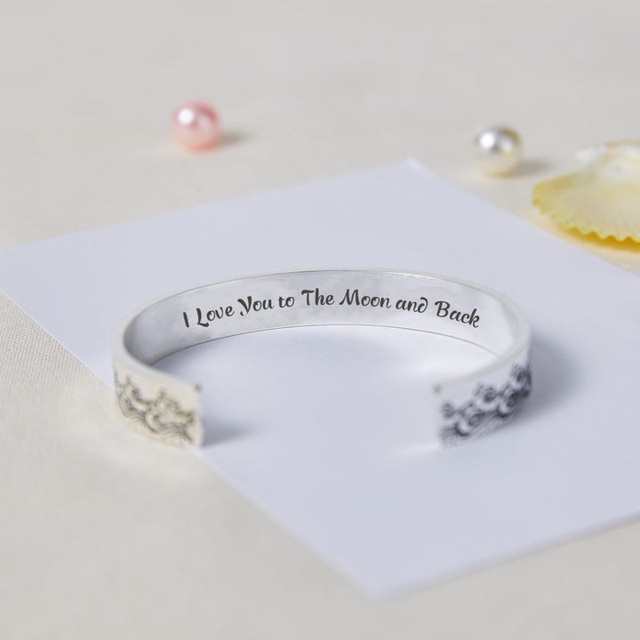 To My Daughter "I Love You To The Moon And Back" Ocean Wave Bracelet - SARAH'S WHISPER