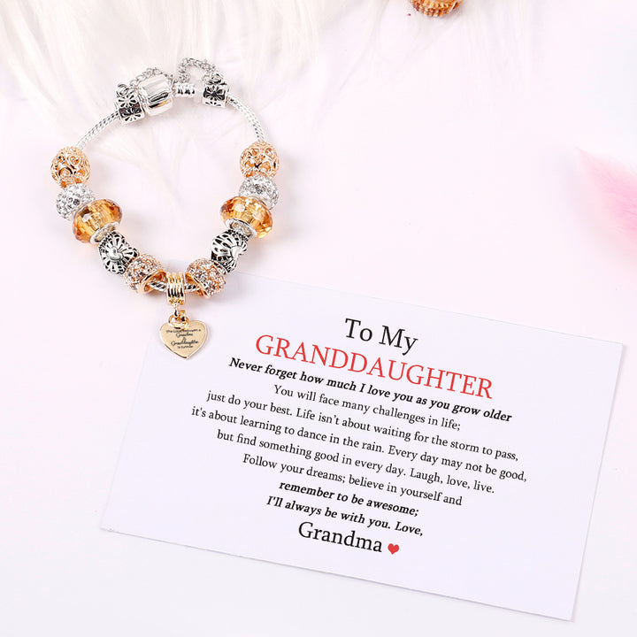 [Custom Name] To My GRANDDAUGHTER "The love between a [grandma] and granddaughter is forever" BRACELET [💞 BRACELET +💌 GIFT CARD + 🎁 GIFT BAG+ 💐 GIFT BOUQUET] - SARAH'S WHISPER