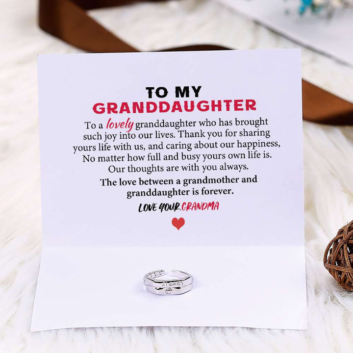 To My Granddaughter "The love between a grandmother and granddaughter is forever." Lovely Ring [💞 Ring +💌 Gift Card + 🎁 Gift Box + 💐 Gift Bouquet] - SARAH'S WHISPER