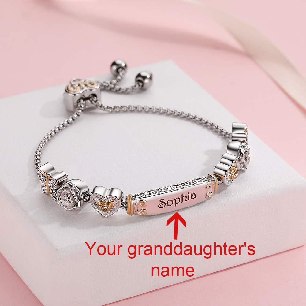 [Optional Address And Custom Name] To My GRANDDAUGHTER "[Grandma] Loves you! " Lucky Beads Bracelet [💞Bracelet +💌 Gift Card + 🎁 Gift Box + 💐 Gift Bouquet] - SARAH'S WHISPER