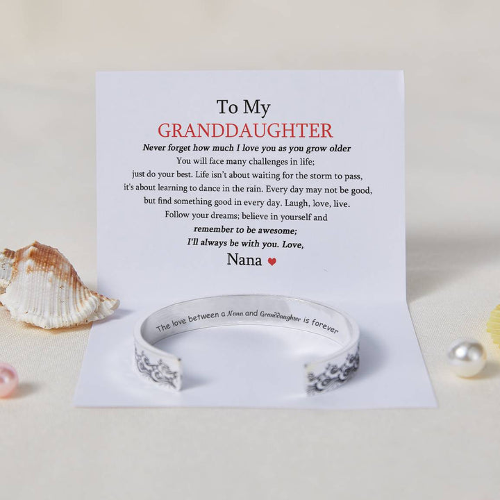 To My Granddaughter "The love between a Nana and Granddaughter is forever" Ocean Wave Bracelet - SARAH'S WHISPER