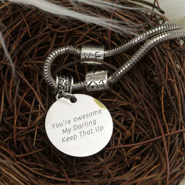 To My Daughter " You’re awesome My Darling Keep That Up" Bracelet - SARAH'S WHISPER