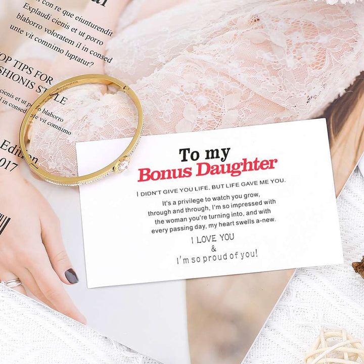 To my Bonus Daughter "Bonus Daughter I may not have given you the gift of life. But life gave me the gift of you" Diamond Bracelet [💞 Bracelet +💌 Gift Card + 🎁 Gift Box + 💐 Gift Bouquet] - SARAH'S WHISPER