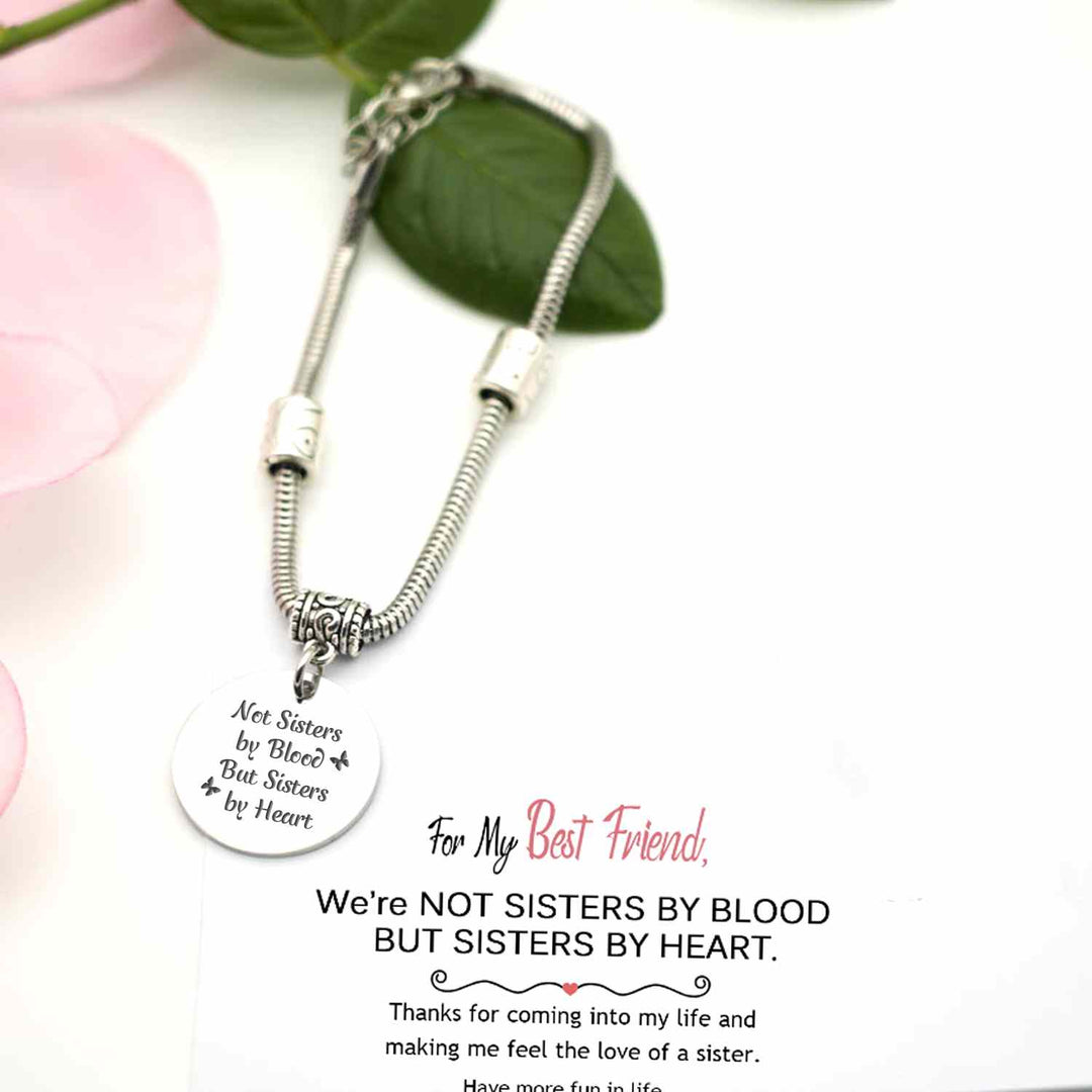 [CUSTOM NAMES] For My Best Friend "Not SISTERS BY BlOOD BUT SISTERS BY HEART" Bracelet - SARAH'S WHISPER