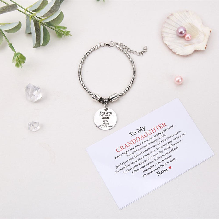 [CUSTOM NAME] To My Granddaughter "The Love Between [Granddaughter] and [Grandmother] is Forever" Bracelet - SARAH'S WHISPER