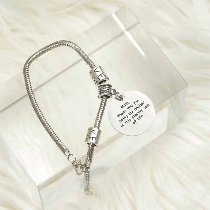 "Mom, thank you for being my anchor in this stormy sea of life" Bracelet - SARAH'S WHISPER