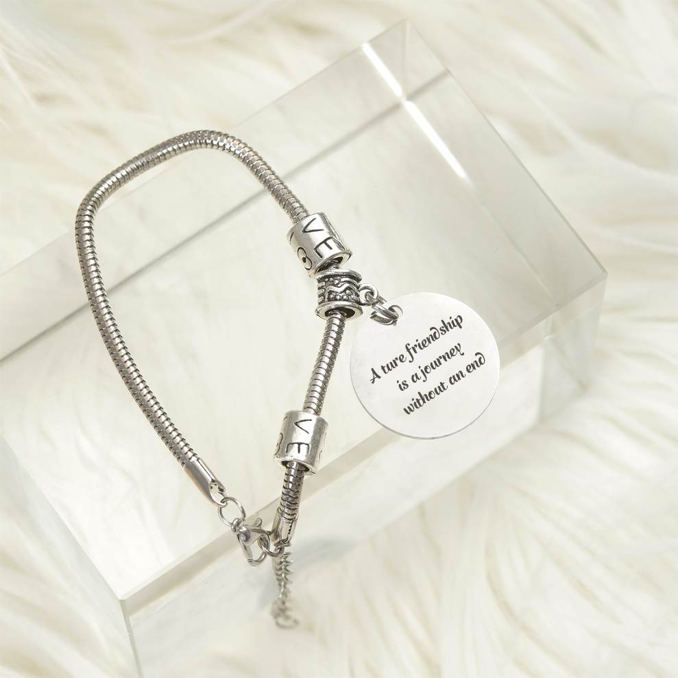 [CUSTOM NAMES] To Your Friend"A ture friendship is a journey without an end" Bracelet - SARAH'S WHISPER