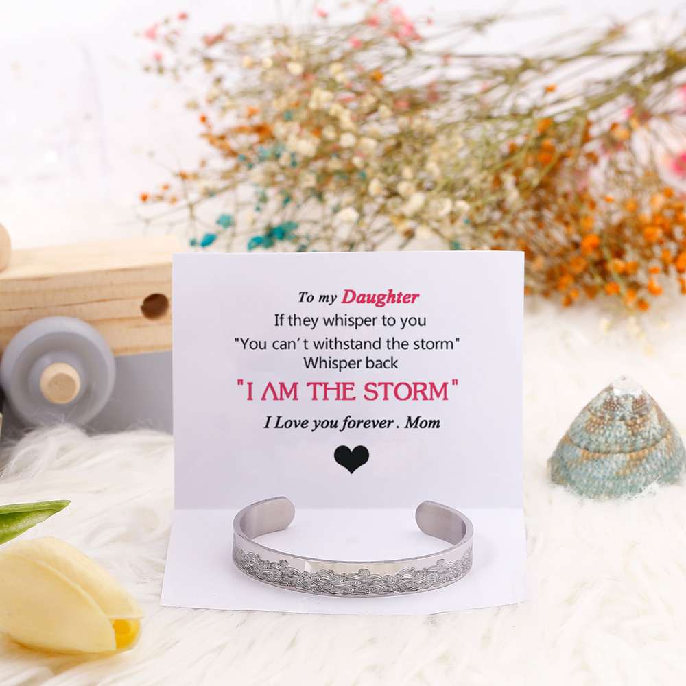 To my Daughter " I Am The Storm" Ocean Wave Bracelet - SARAH'S WHISPER