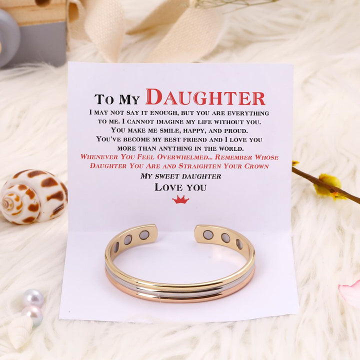 To My Daughter "WHENEVER YOU FEEL OVERWHELMED... REMEMBER WHOSE DAUGHTER YOU ARE AND STRAIGHTEN YOUR CROWN" Bracelet - SARAH'S WHISPER