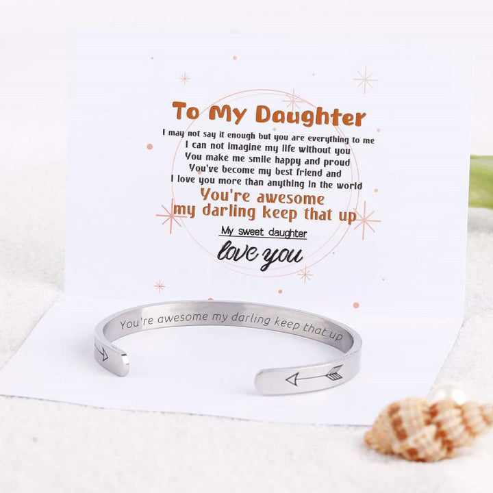 To My Daughter "You're awesome my darling keep that up" Bracelet - SARAH'S WHISPER