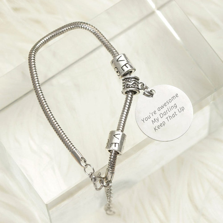 To My Daughter " You’re awesome My Darling Keep That Up" Bracelet - SARAH'S WHISPER