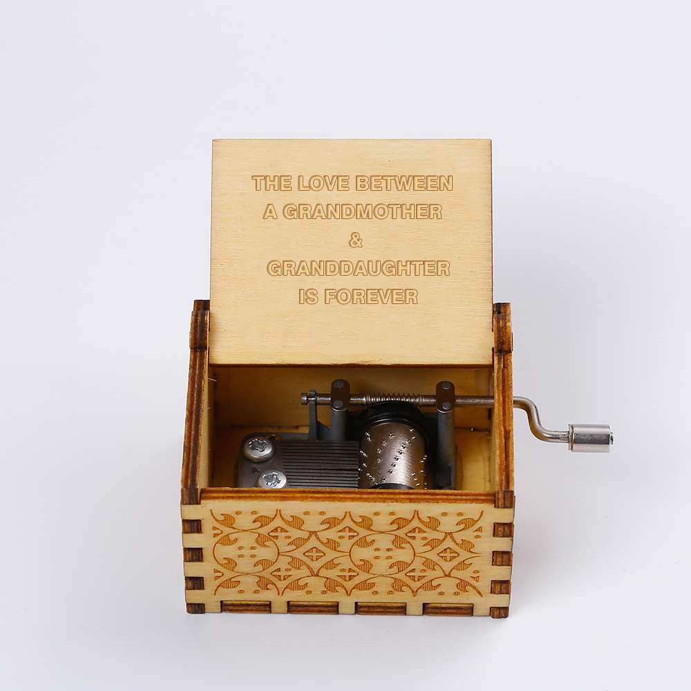 To My GRANDDAUGHTER "THE LOVE BETWEEN A GRANDMOTHER & GRANDDAUGHTER IS FOREVER" Wooden Music Box - SARAH'S WHISPER