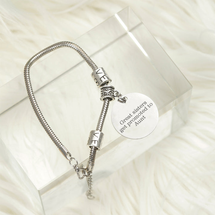 To My Sister/Friend "Great sisters get promoted to Aunt" Bracelet - SARAH'S WHISPER