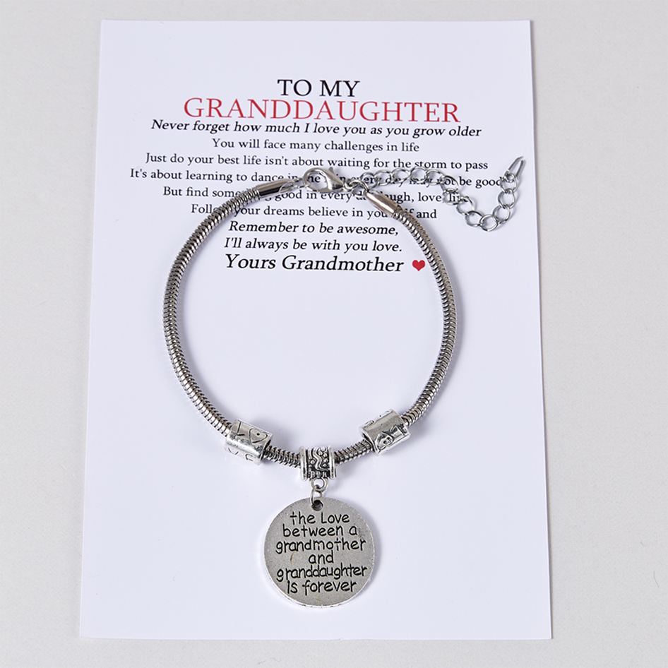 To My Granddaughter "the love between a grandmother and granddaughter is forever" Bracelet - SARAH'S WHISPER