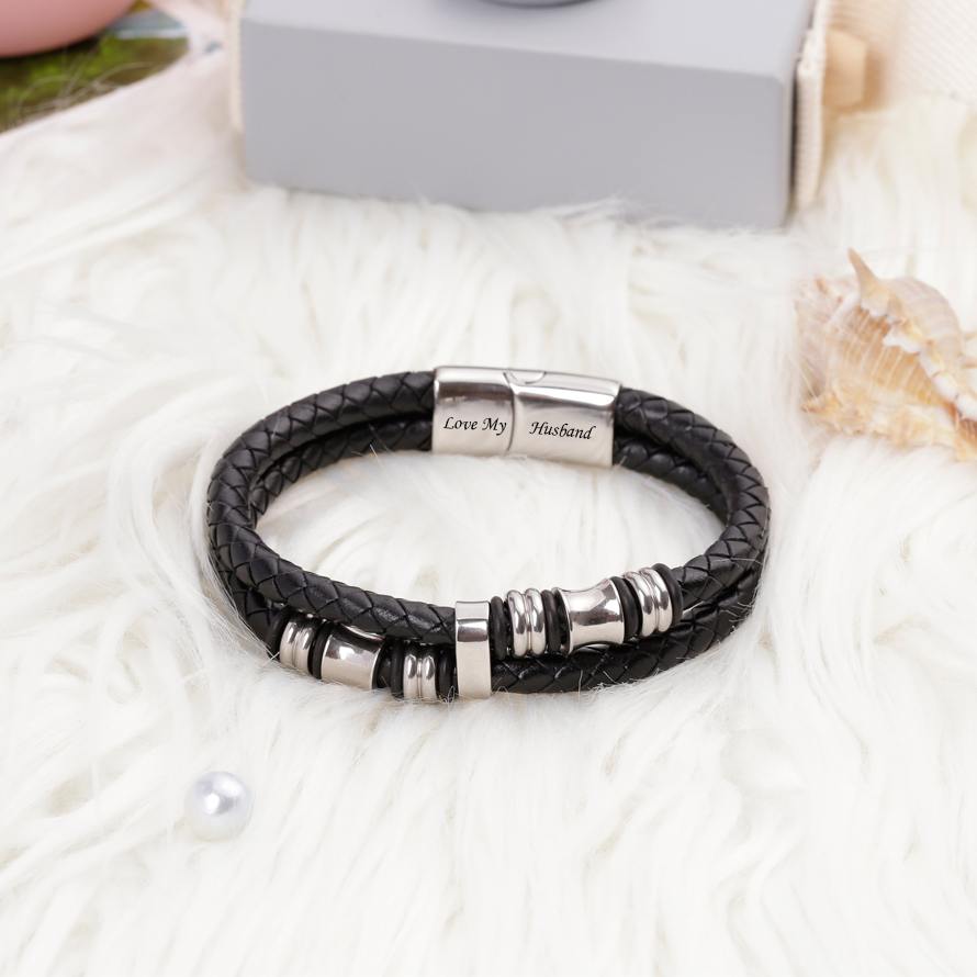 To My Husband "Love My Husband" Men's Bracelet - SARAH'S WHISPER