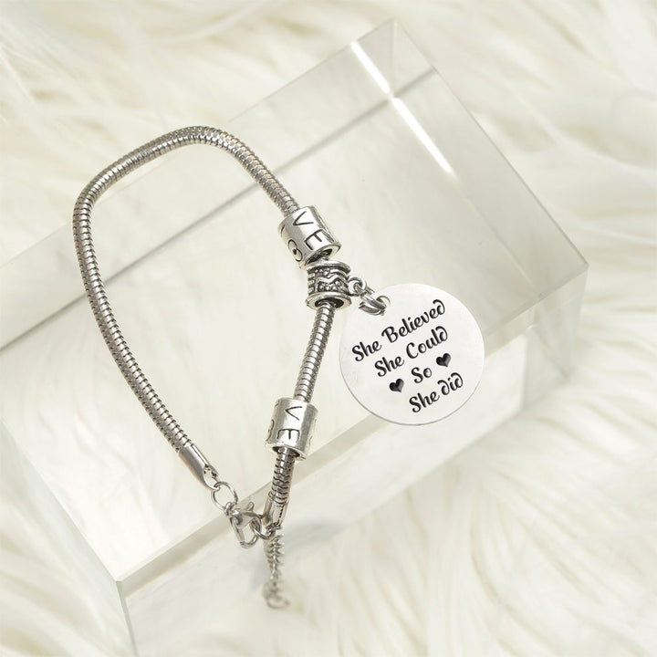 "She Believed She Could So She Did" Bracelet - SARAH'S WHISPER