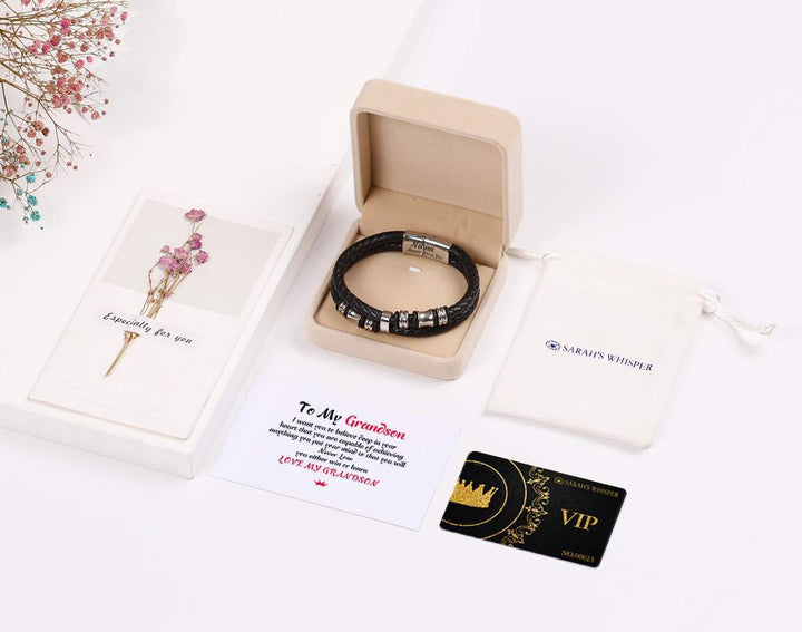 [OPTIONAL ADDRESS] To My Grandson "[Nana] Always Loves You" Bracelet - SARAH'S WHISPER