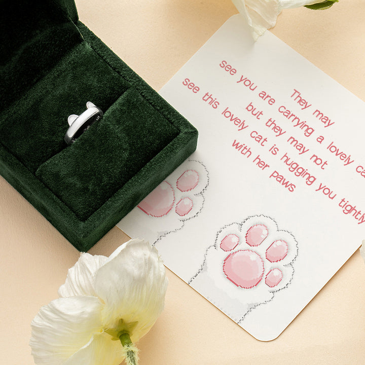 "They may see you are carrying a lovely cat, but they may not see this lovely cat is hugging you tightly with her paws" RING [🌿 RING +💌 GIFT CARD + 🎁 GIFT BAG + 💐 GIFT BOUQUET] - SARAH'S WHISPER