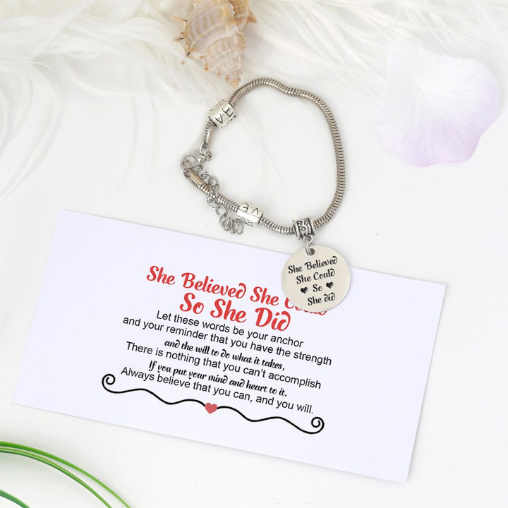 "She Believed She Could So She Did" Bracelet - SARAH'S WHISPER