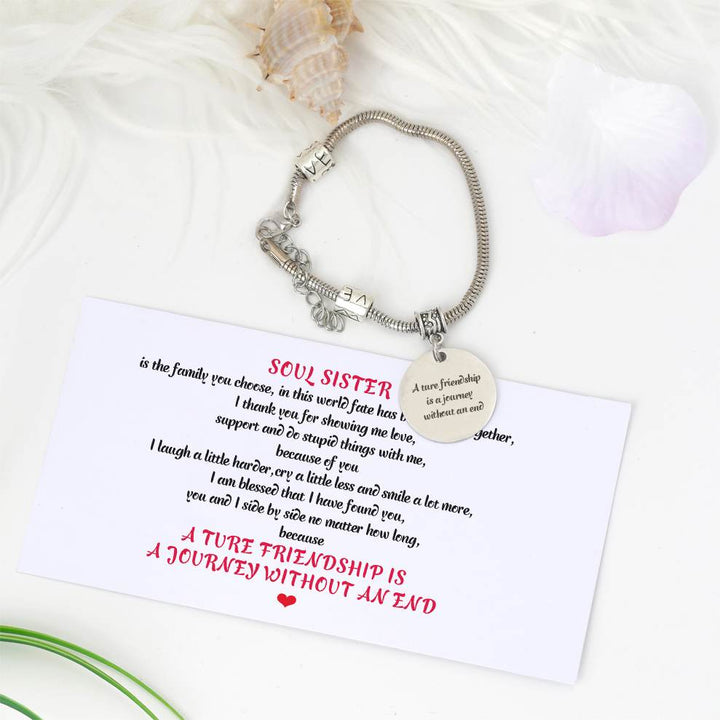 [CUSTOM NAMES] To Your Friend"A ture friendship is a journey without an end" Bracelet - SARAH'S WHISPER