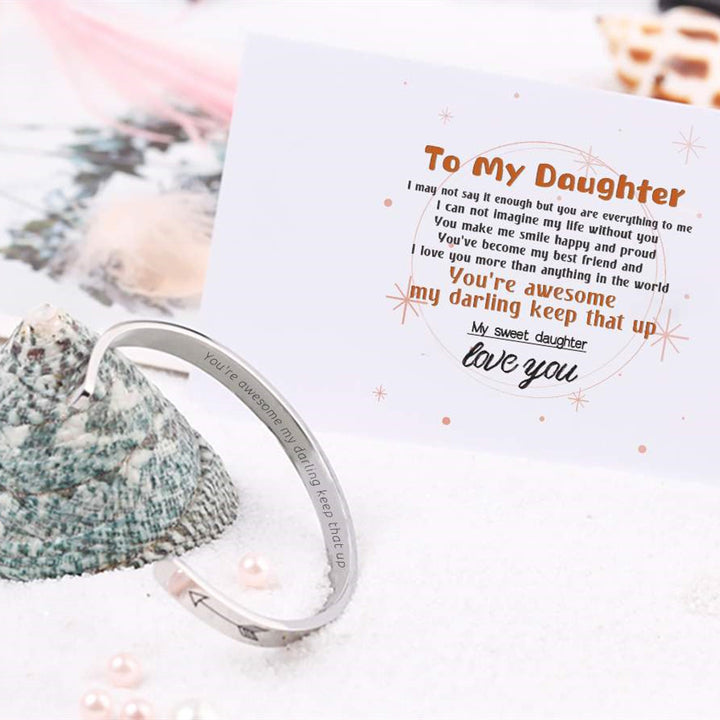 To My Daughter "You're awesome my darling keep that up" Bracelet - SARAH'S WHISPER