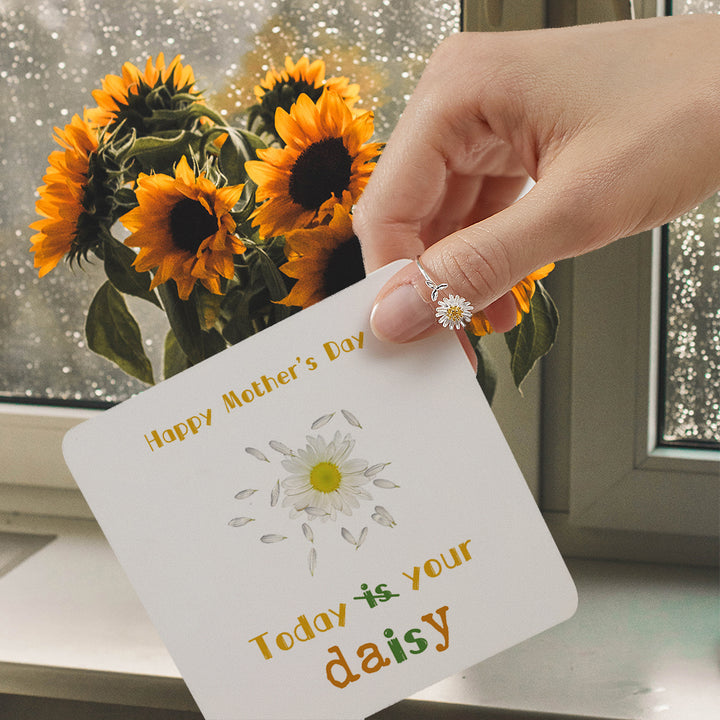 TO MY MOM "Today ̶i̶s̶ your daisy" Daisy Ring [💞 RING +💌 GIFT CARD + 🎁 GIFT BAG + 💐 GIFT BOUQUET] - SARAH'S WHISPER