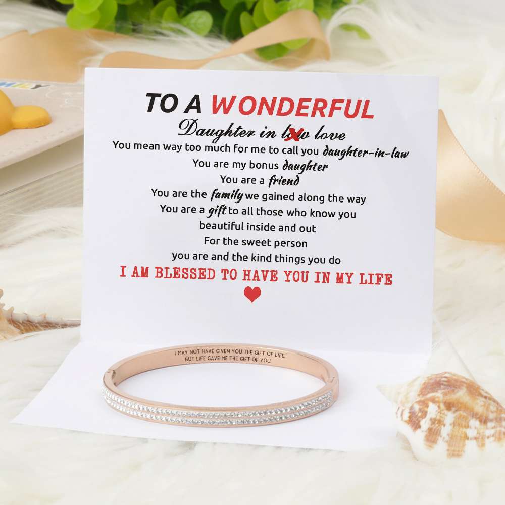 To My Daughter-in-law "I MAY NOT HAVE GIVEN YOU THE GIFT OF LIFE. BUT LIFE GAVE ME THE GIFT OF YOU" Bracelet [💞 Bracelet +💌 Gift Card + 🎁 Gift Box + 💐 Gift Bouquet] - SARAH'S WHISPER