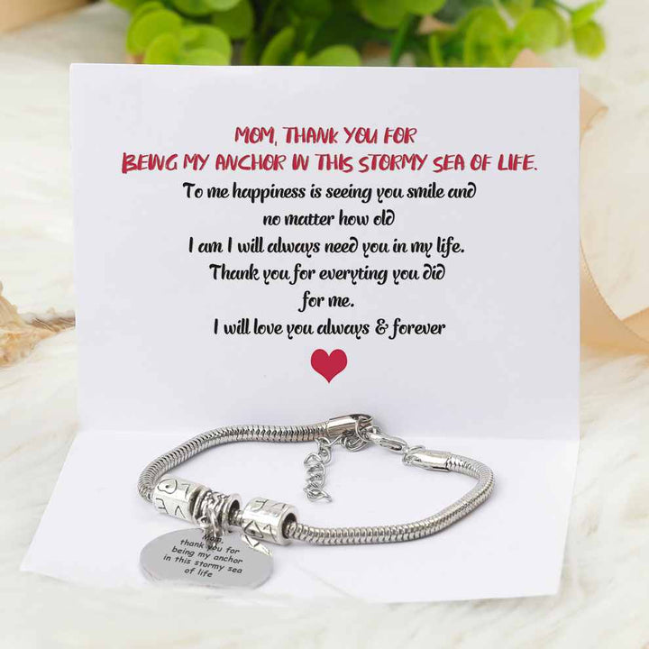 "Mom, thank you for being my anchor in this stormy sea of life" Bracelet - SARAH'S WHISPER