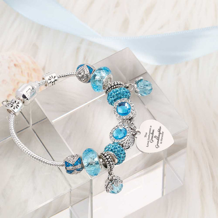 [Custom Name And Optional Address] To My GRANDDAUGHTER "The love between a [grandma] and granddaughter is forever" Lucky Beads Bracelet [💞 Bracelet +💌 Gift Card + 🎁 Gift Bag + 💐 Gift Bouquet] - SARAH'S WHISPER