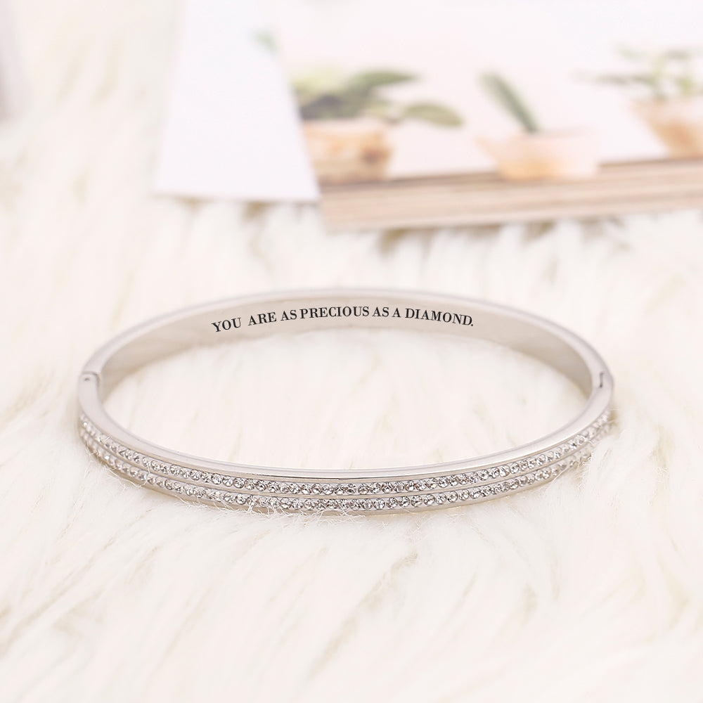 To My Daughter "YOU  ARE AS PRECIOUS AS A DIAMOND." Bracelet