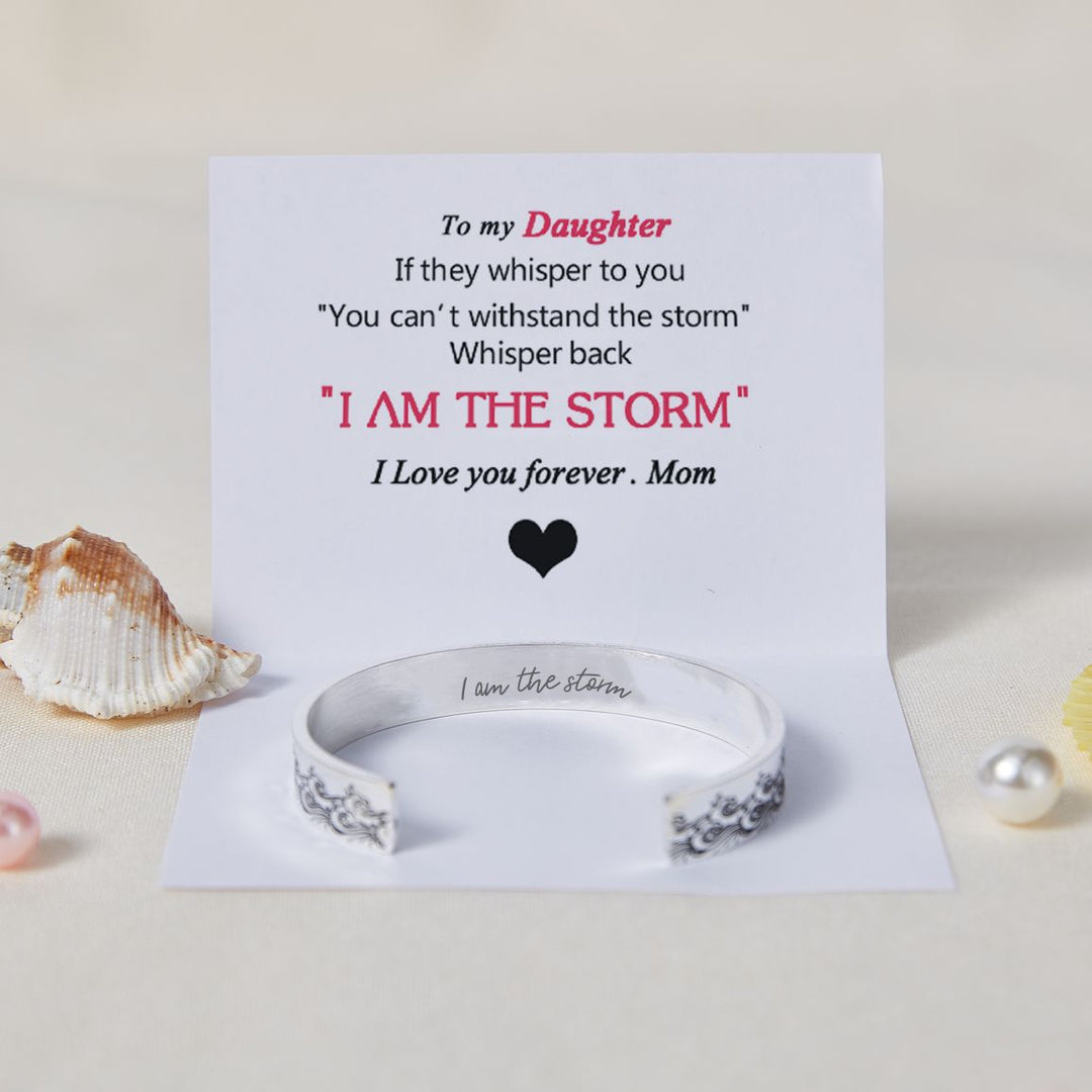 To My Daughter "I am the storm" Ocean Wave Bracelet - SARAH'S WHISPER