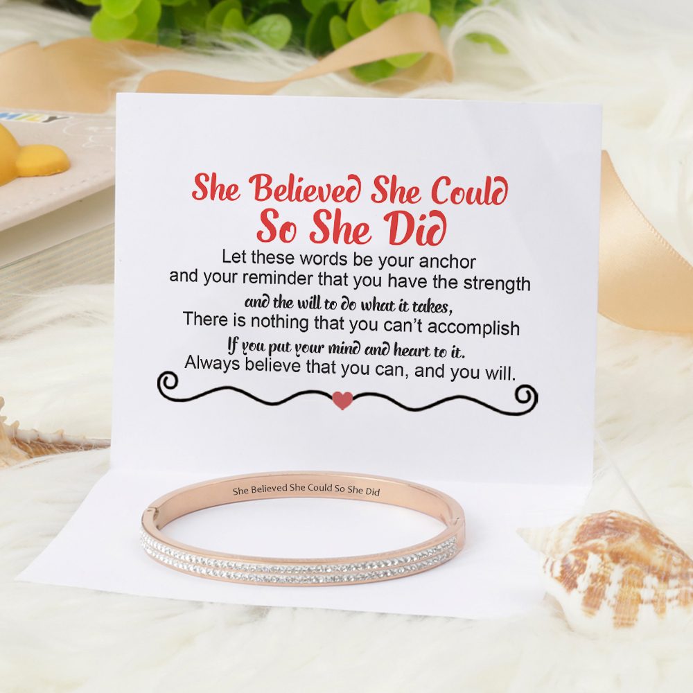 "She Believed She Could So She Did" Bracelet - SARAH'S WHISPER