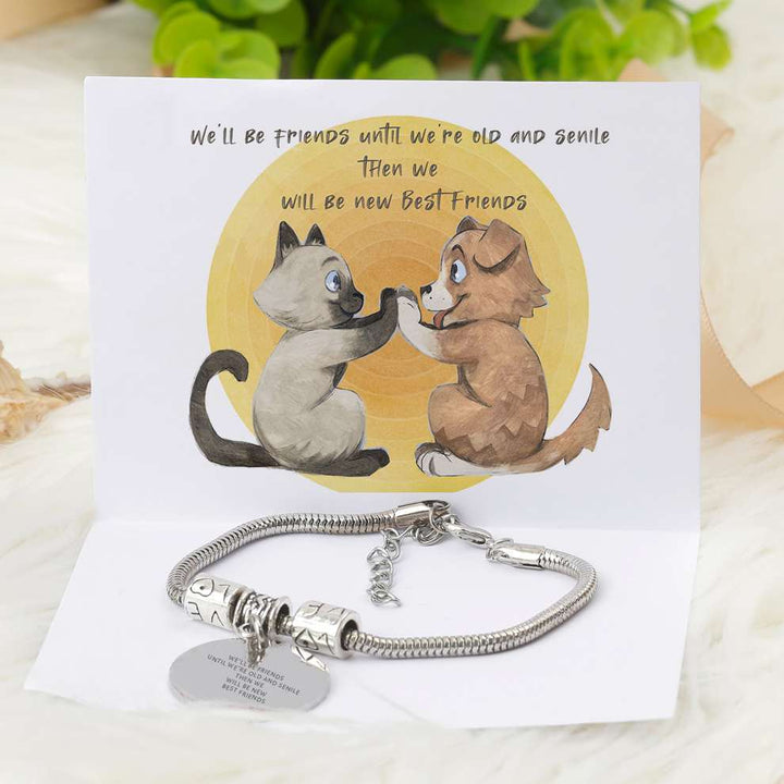 For Your Friend "WE'LL BE FRIENDS UNTIL WE'RE OLD AND SENLIE THEN WE WILL BE NEW BEST FRIENDS" Bracelet - SARAH'S WHISPER