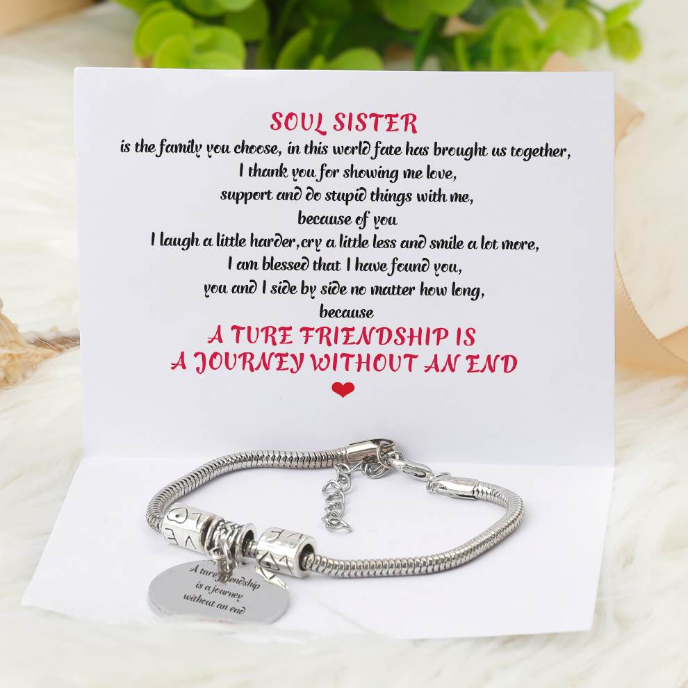 [CUSTOM NAMES] To Your Friend"A ture friendship is a journey without an end" Bracelet - SARAH'S WHISPER