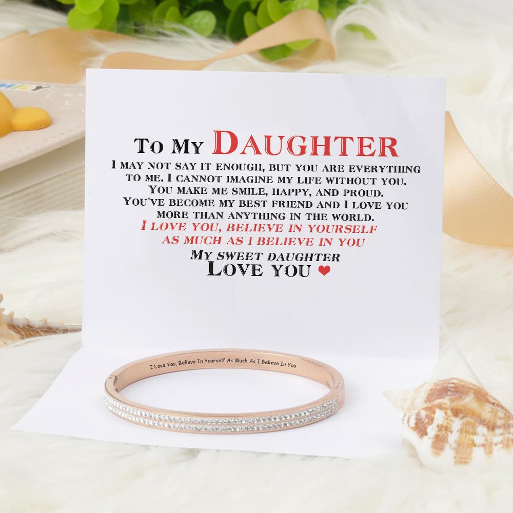 To My Daughter "I Love You, Believe In Yourself As Much As I Believe In You" Bracelet - SARAH'S WHISPER