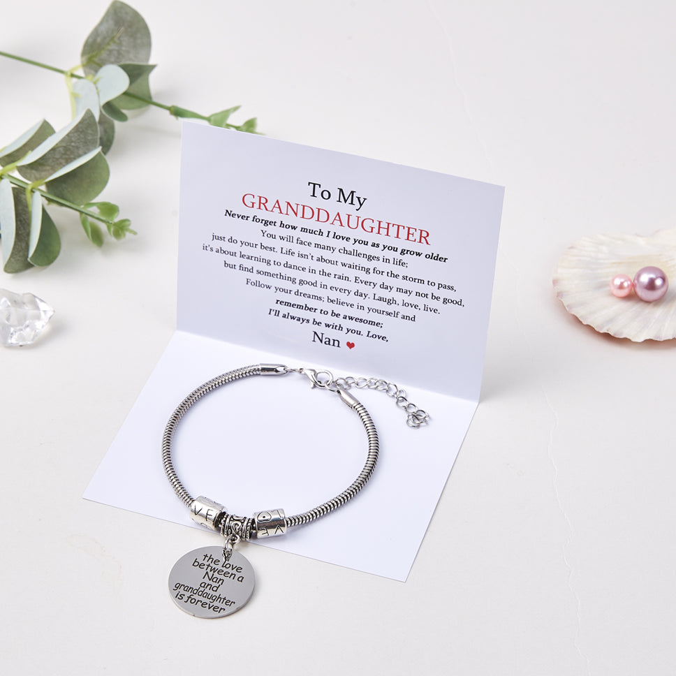 To My GRANDDAUGHTER "the love between a Nan and granddaughter is forever" Bracelet - SARAH'S WHISPER