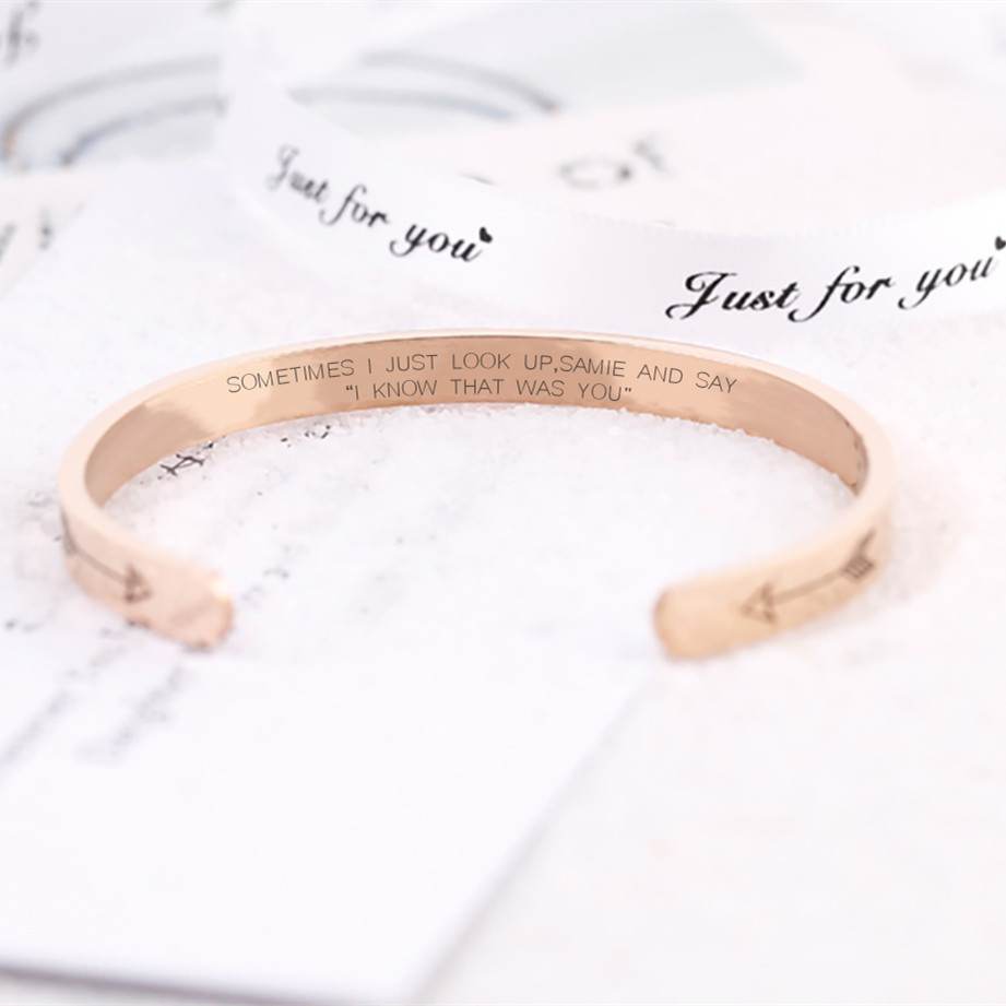 "SOMETIMES I JUST LOOK UP SMILE AND SAY "I KNOW THAT WAS YOU" Bracelet - SARAH'S WHISPER