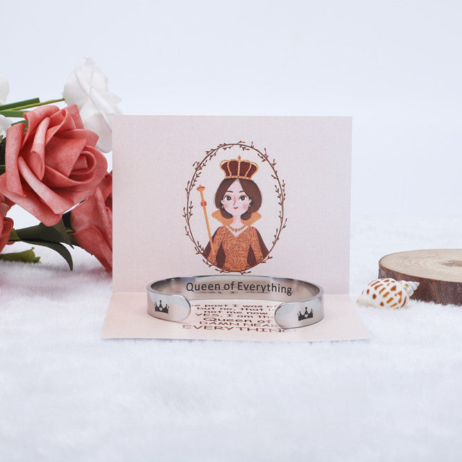 "QUEEN OF EVERYTHING" CROWN OPENING BRACELET - SARAH'S WHISPER