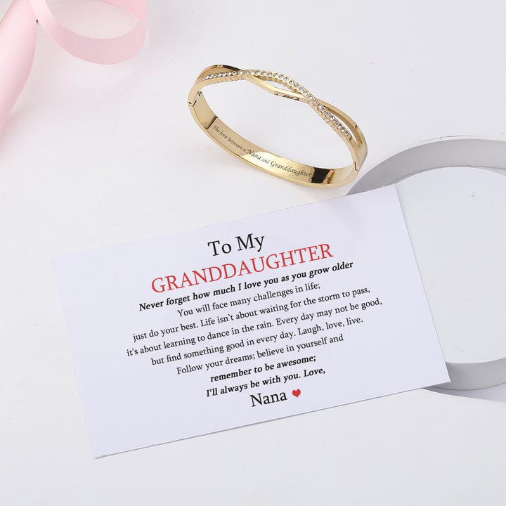 To My GRANDDAUGHTER "The love between a Nana and Granddaughter is forever" Cross Bracelet - SARAH'S WHISPER