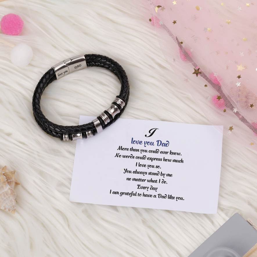 To My Dad "Love you DAD" Men's Bracelet - SARAH'S WHISPER