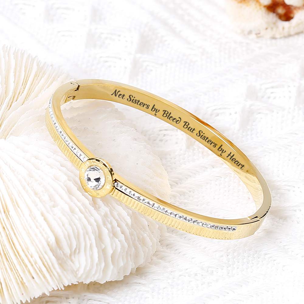 For My Best Friend "Not Sisters by Blood But Sisters by Heart" Rome Number Bracelet [💞 Bracelet +💌 Gift Card + 🎁 Gift Bag + 💐 Gift Bouquet] - SARAH'S WHISPER